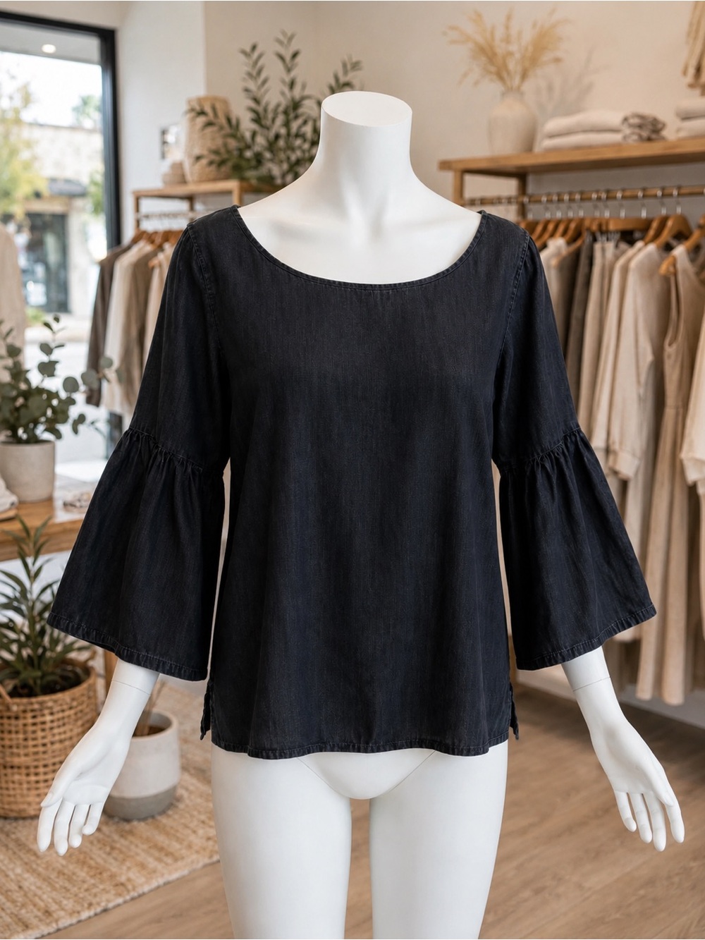 Ralph Lauren denim bell sleeve top!